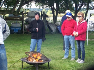 Hot fire on cold day